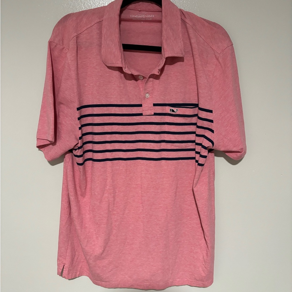 Vineyard Vines Men's Pink Polo Shirt